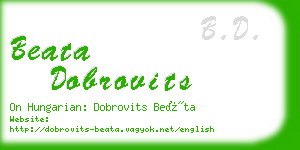 beata dobrovits business card